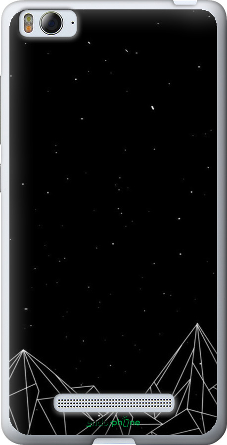 2D пластиковый чехол Черно белые абстрактные горы для Xiaomi Mi4c - 6437t-178 изображение 