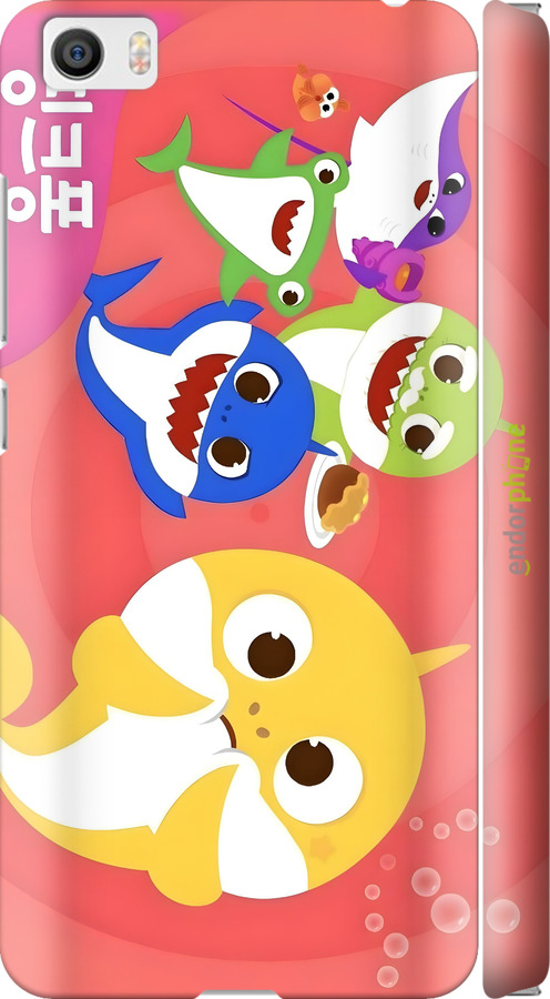3D пластиковий глянцевий чехол Бейби Шаркс для Xiaomi Mi5 - 6305c-180 изображение 