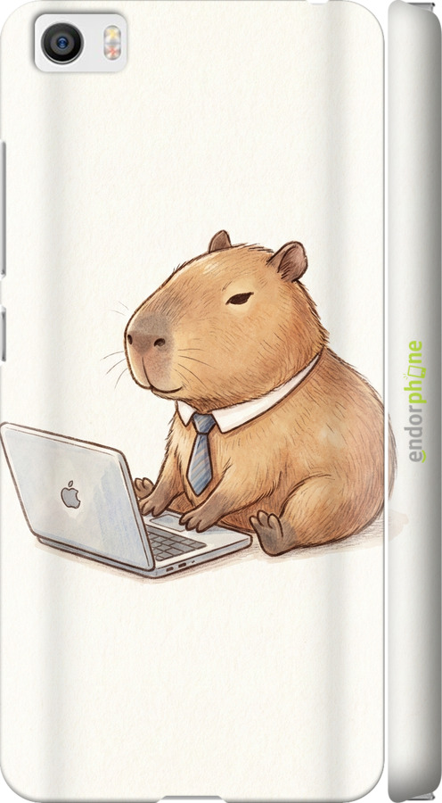 3D пластиковый матовый чехол Funny Capybara CEO Working для Xiaomi Mi5 - 6777m-180 изображение 