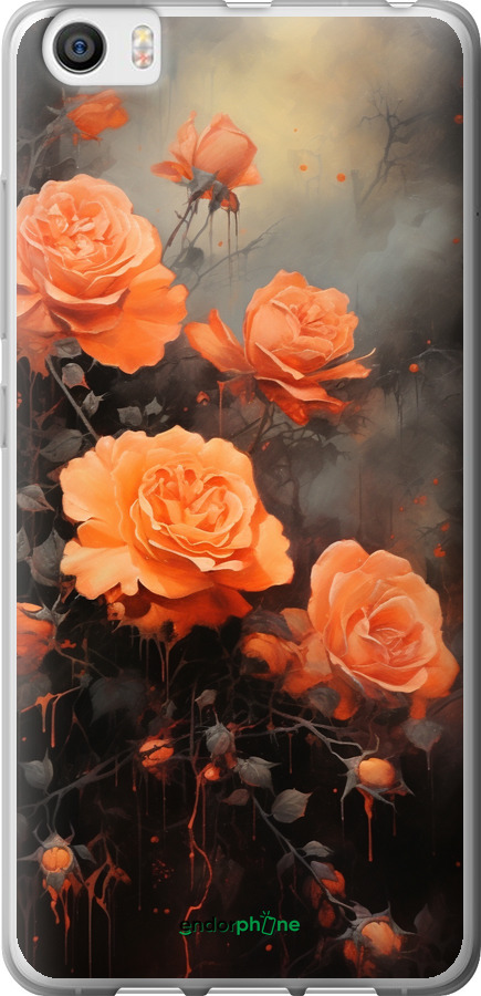 Силиконовый чехол Оранжевые розы для Xiaomi Mi5 - 5944u-180 изображение 