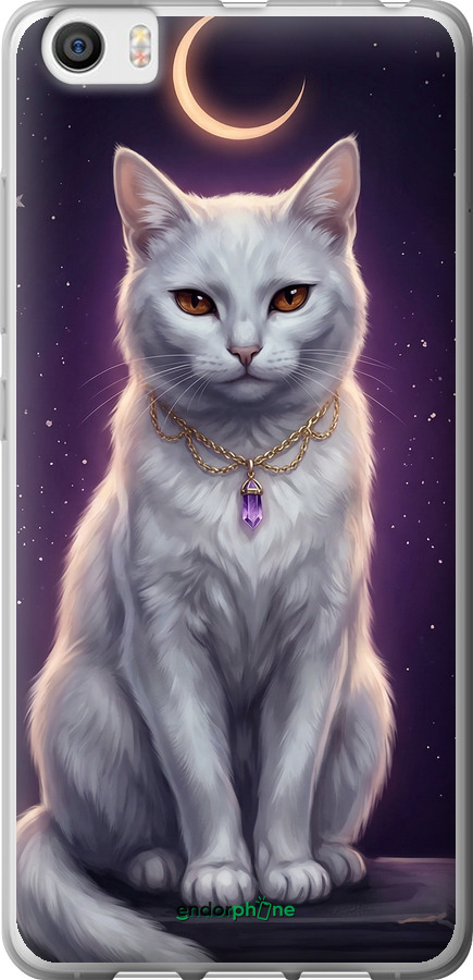 Силиконовый чехол Mystic White Cat Gothic Dark Purple Gold для Xiaomi Mi5 - 6805u-180 изображение 