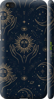 3D пластиковый матовый чехол Celestial Harmony: Sun & Moon Gold Mystic Pattern для Xiaomi Mi5c - 6778m-820 изображение 