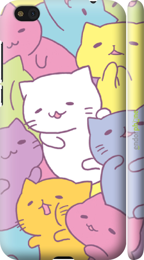 

3D пластиковий матовий чохол "Кошенята " для Xiaomi Mi5c, Білий