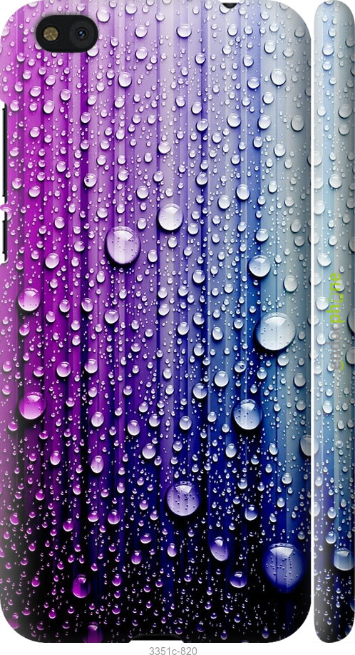 

3D пластиковий матовий чохол "Краплини води" для Xiaomi Mi5c, Синій