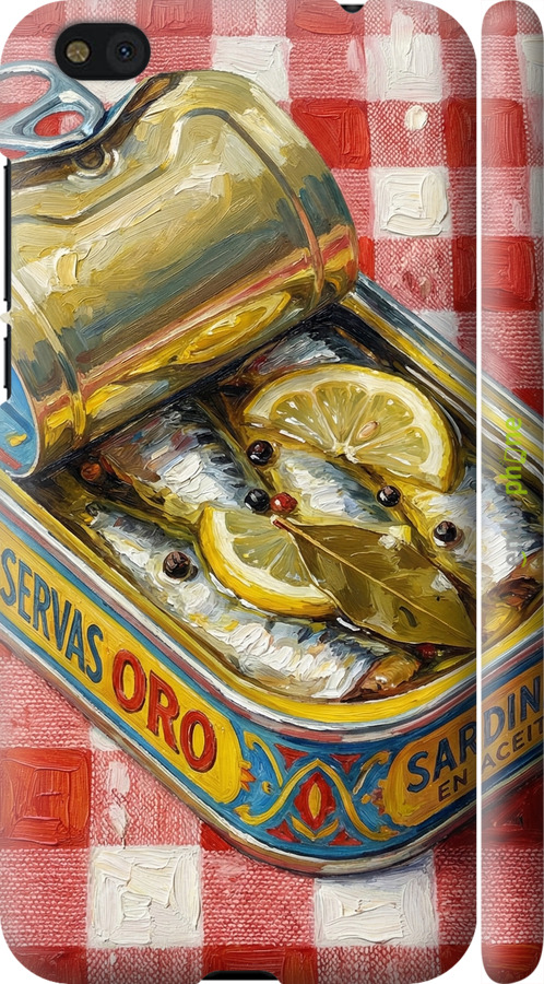 3D пластиковий матовий чехол Vintage Sardine Tin Phone для Xiaomi Mi5c - 6772m-820 изображение 