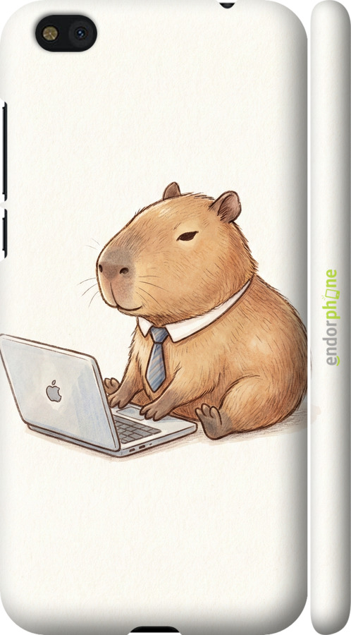 3D пластиковый матовый чехол Funny Capybara CEO Working для Xiaomi Mi5c - 6777m-820 изображение 
