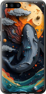 2D пластиковый чехол Кит в космосе для Xiaomi Mi6 - 6328t-965 изображение 