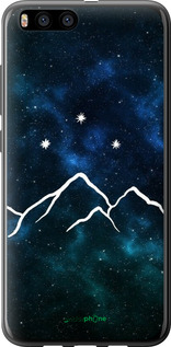 Силиконовый чехол Горы и звезды нарисованы на фоне галактики для Xiaomi Mi6 - 6490u-965 изображение 