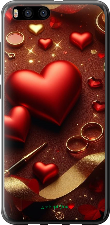 2D пластиковый чехол Сердечки v3 для Xiaomi Mi6 - 5833t-965 изображение 