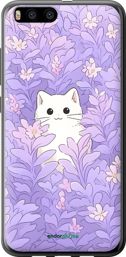 2D пластиковий чехол Котик в цветах для Xiaomi Mi6 - 6390t-965 изображение 