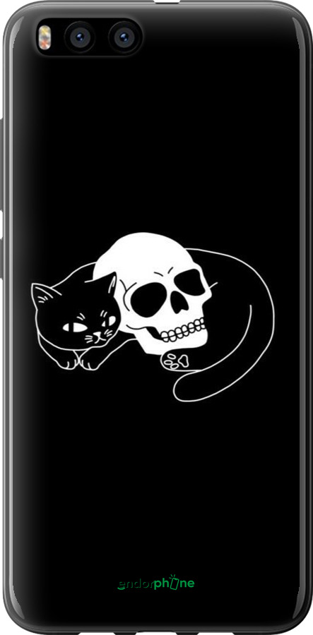 2D пластиковый чехол С изображением кота и черепа для Xiaomi Mi6 - 6491t-965 изображение 