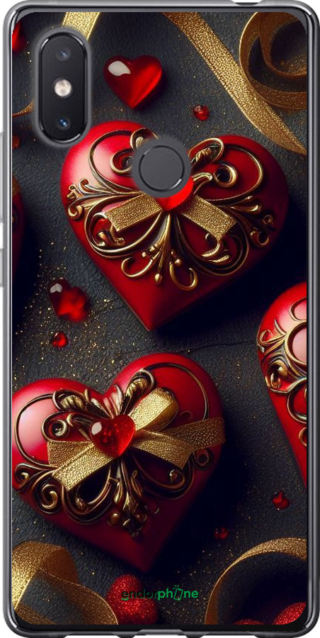 Силиконовый чехол Сердечки v4 для Xiaomi Mi8 SE - 5834u-1504 изображение 