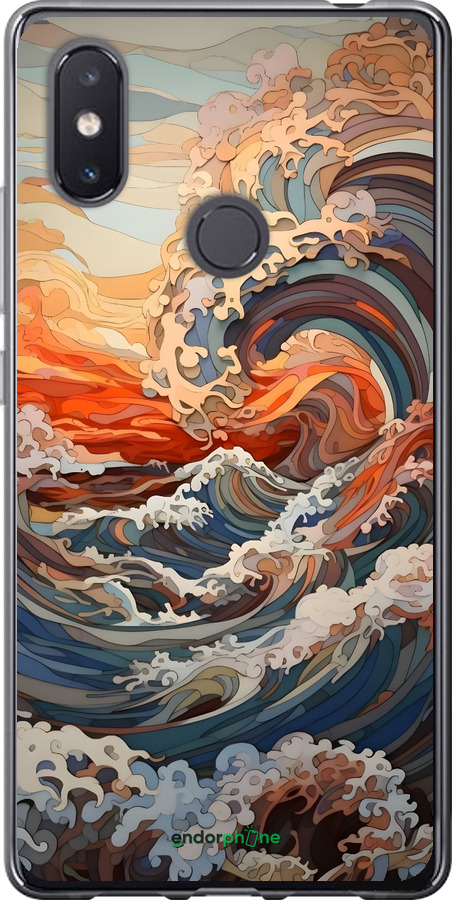 Силиконовый чехол Арт волны для Xiaomi Mi8 SE - 6324u-1504 изображение 
