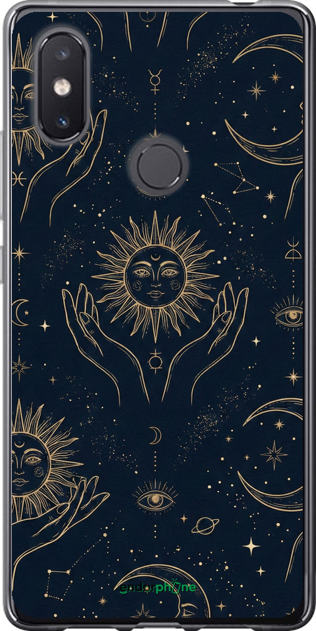 Силиконовый чехол Celestial Harmony: Sun & Moon Gold Mystic Pattern для Xiaomi Mi8 SE - 6778u-1504 изображение 