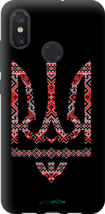 TPU чехол Герб - вышиванка на черном фоне для Xiaomi Mi8 - 1196b-1499 изображение 