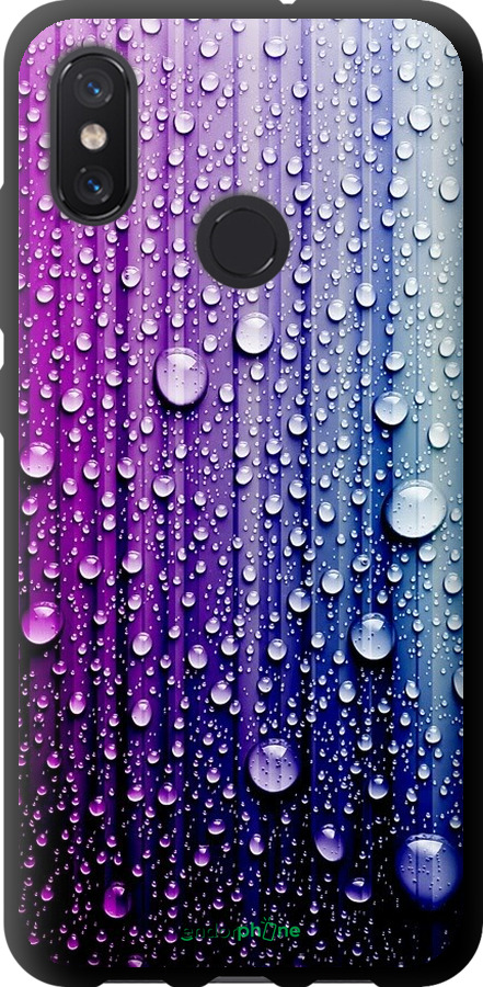

TPU чорний чохол "Краплини води" для Xiaomi Mi8, Синій