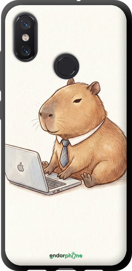 TPU чехол Funny Capybara CEO Working для Xiaomi Mi8 - 6777b-1499 изображение 