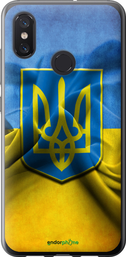 

Силіконовий чохол "Прапор та герб України" для Xiaomi Mi8, Блакитний