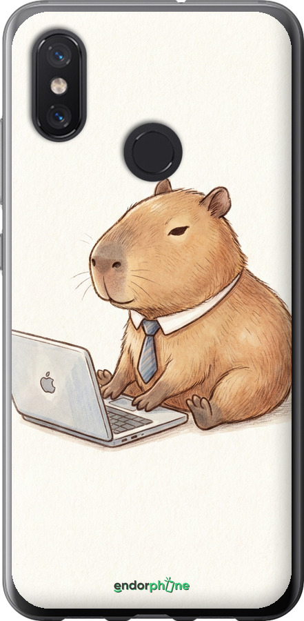 2D пластиковый чехол Funny Capybara CEO Working для Xiaomi Mi8 - 6777t-1499 изображение 