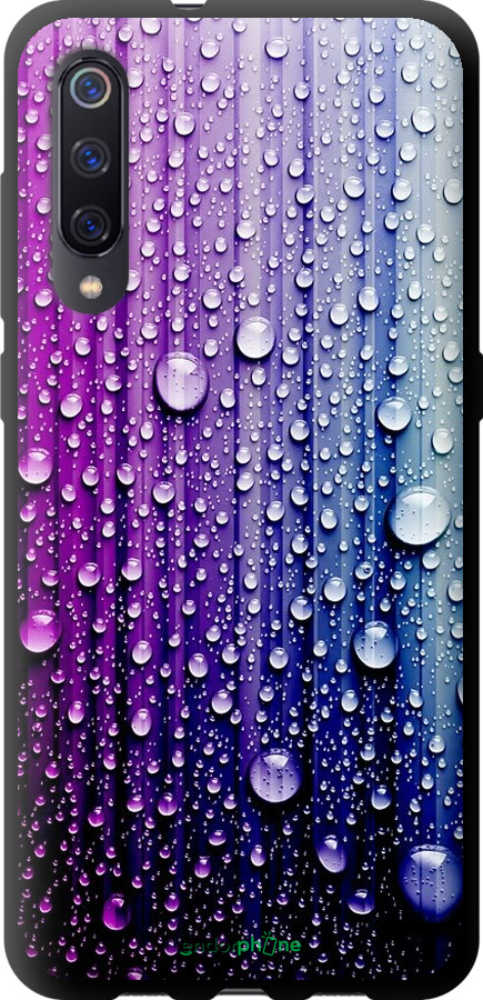 

TPU чорний чохол "Краплини води" для Xiaomi Mi9, Синій