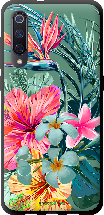 TPU чехол Тропические цветы v1 для Xiaomi Mi9 - 4667b-1648 изображение 