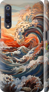 3D пластиковий матовий чехол Арт хвилі для Xiaomi Mi9 - 6324m-1648 изображение 