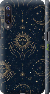 3D пластиковий матовий чехол Celestial Harmony: Sun & Moon Gold Mystic Pattern для Xiaomi Mi9 - 6778m-1648 изображение 