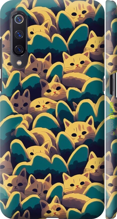 3D пластиковий матовий чехол Із зображенням котиків для Xiaomi Mi9 - 6429m-1648 изображение 