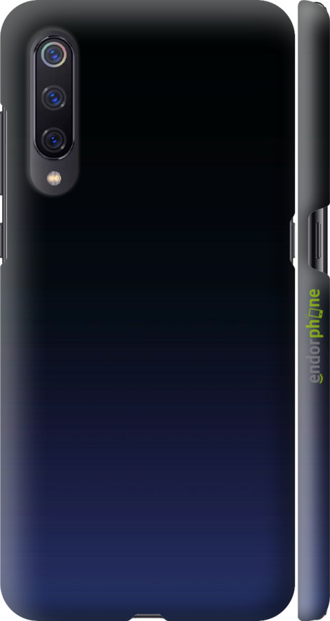 3D пластиковый матовый чехол Градиент в тёмно - синем стиле для Xiaomi Mi9 - 6542m-1648 изображение 