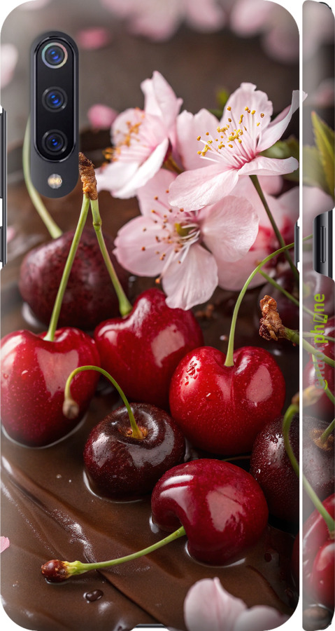 3D пластиковый матовый чехол Вишня в шоколаде для Xiaomi Mi9 - 6698m-1648 изображение 