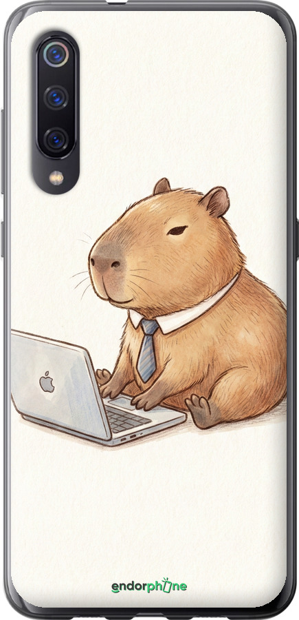 2D пластиковий чехол Funny Capybara CEO Working для Xiaomi Mi9 - 6777t-1648 изображение 