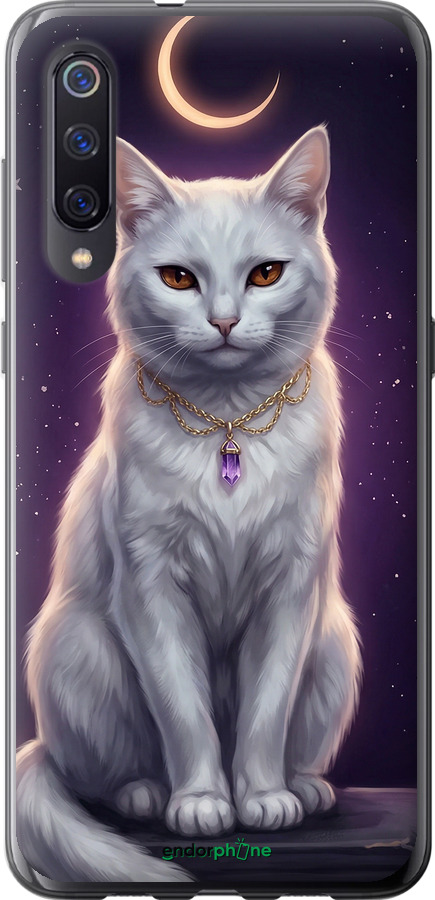 2D пластиковый чехол Mystic White Cat Gothic Dark Purple Gold для Xiaomi Mi9 - 6805t-1648 изображение 