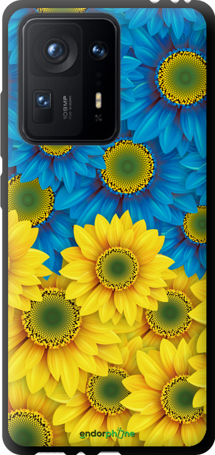 TPU чехол Жёлто-голубые цветы для Xiaomi Mix 4 - 1048b-2475 изображение 