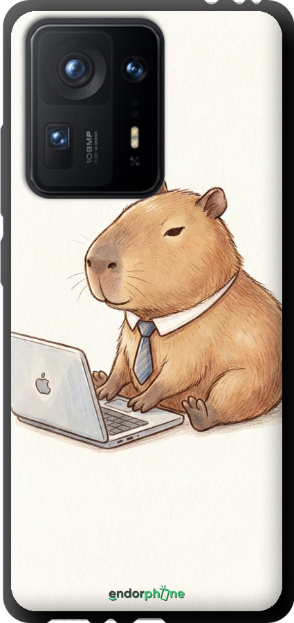TPU чехол Funny Capybara CEO Working для Xiaomi Mix 4 - 6777b-2475 изображение 