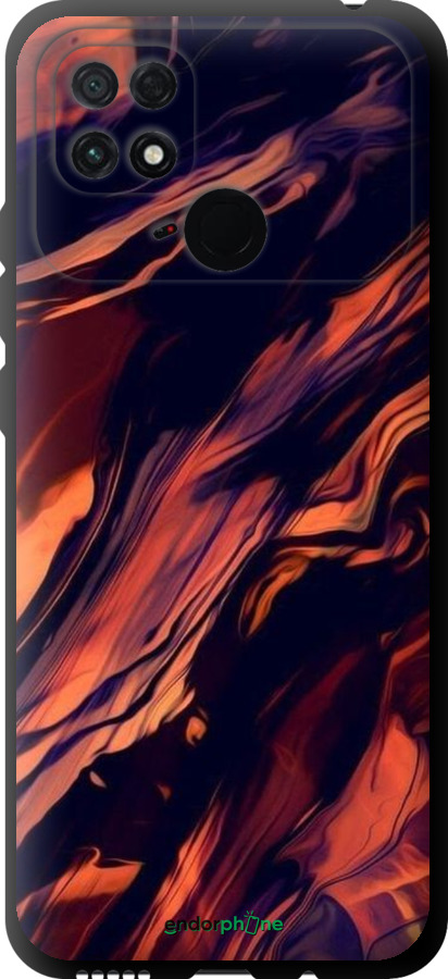 TPU чехол Чорно-помаранчева абстракція для Xiaomi Poco C40 - 5340b-2701 изображение 