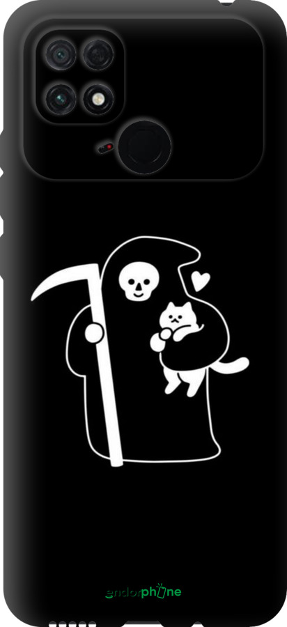 TPU чехол Минималистичный арт: смерть и кошка для Xiaomi Poco C40 - 6529b-2701 изображение 