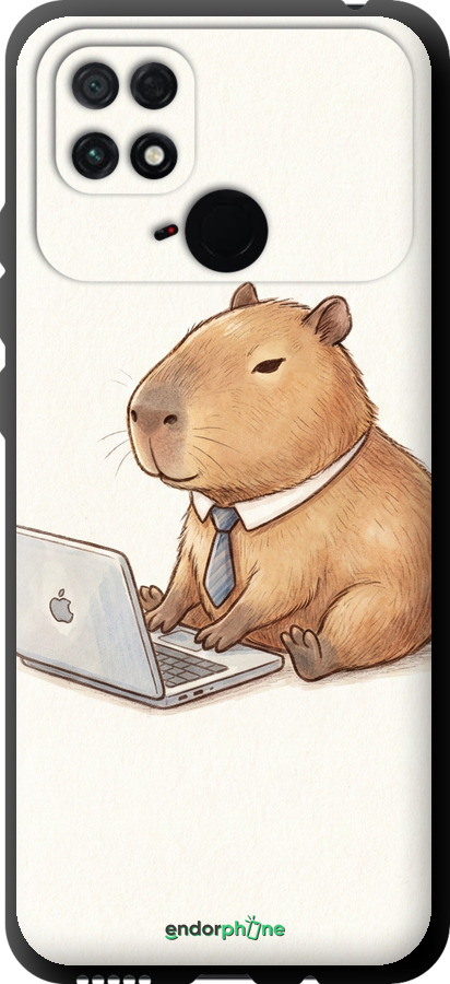TPU чехол Funny Capybara CEO Working для Xiaomi Poco C40 - 6777b-2701 изображение 
