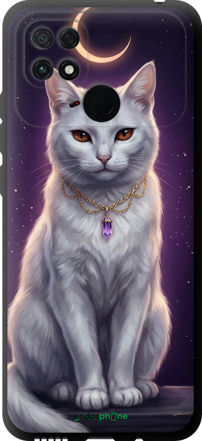 TPU чехол Mystic White Cat Gothic Dark Purple Gold для Xiaomi Poco C40 - 6805b-2701 изображение 