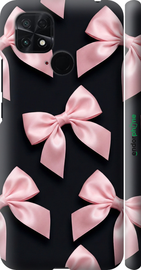 3D пластиковый матовый чехол Coquette Ribbons Dark Coquette для Xiaomi Poco C40 - 6767m-2701 изображение 