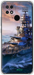 Силикон с усиленными углами чехол Военный корабль, world of tanks, wargaming для Xiaomi Poco C40 - 6461sp-2701 изображение 