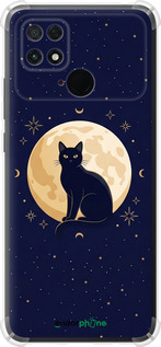 Силикон с усиленными углами чехол 'Cute Cat Celestial/Witchy' для Xiaomi Poco C40 изображение 3