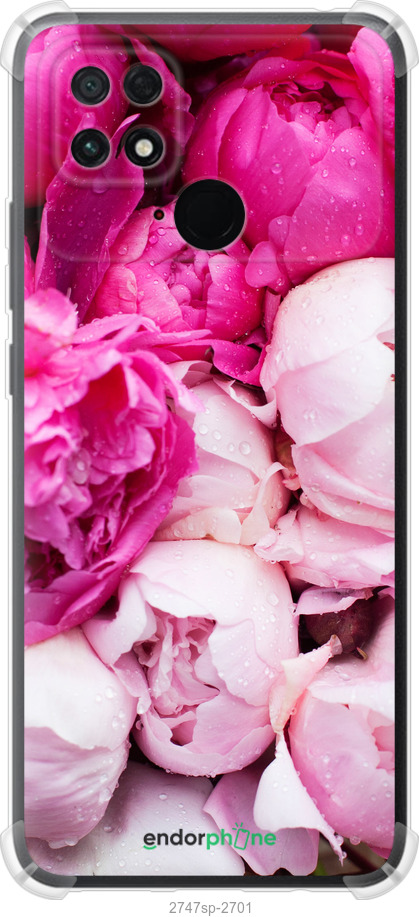 

Coque du Silicone antichoc avec coins renforcés "Pivoines roses" pour Xiaomi Poco C40, Rose