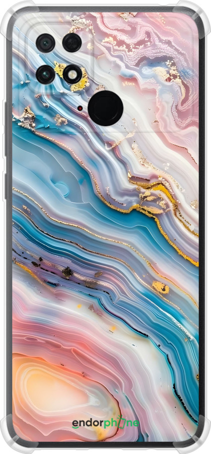 Силіконовий протиударний с посиленими кутами чехол Мрамор красивый для Xiaomi Poco C40 - 6376sp-2701 изображение 