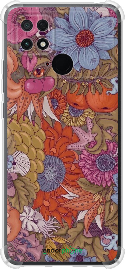 Силикон с усиленными углами чехол Абстрактные цветы для Xiaomi Poco C40 - 6526sp-2701 изображение 