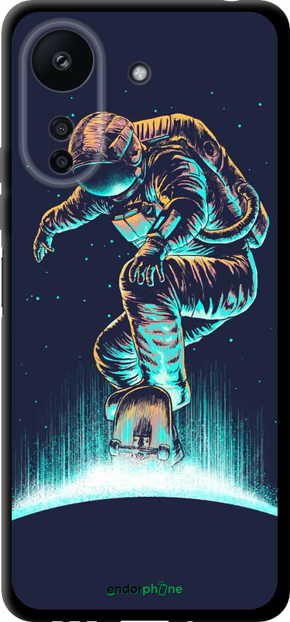 TPU чехол Космонавт на скейтборде для Xiaomi Poco C65 - 4145b-3447 изображение 