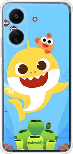 Силіконовий протиударний с посиленими кутами чехол Бейби Шарк для Xiaomi Redmi 13C - 6303sp-3410 изображение 
