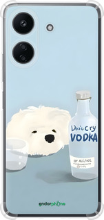 Силикон с усиленными углами чехол 'Пес водка' для Xiaomi Poco C65 -  изображение 6
