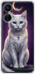 Силіконовий протиударний с посиленими кутами чехол Mystic White Cat Gothic Dark Purple Gold для Xiaomi Redmi 13C - 6805sp-3410 изображение 