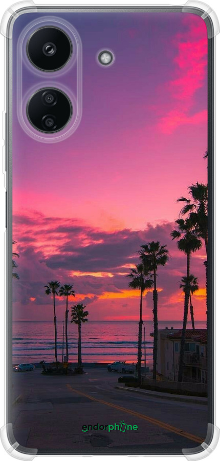 Силикон с усиленными углами чехол Пальмы для Xiaomi Redmi 13C - 5873sp-3410 изображение 