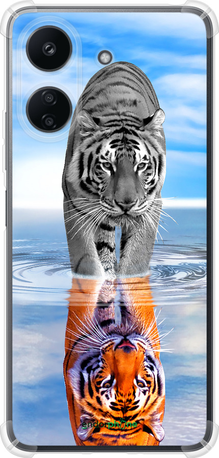 Силикон с усиленными углами чехол Тигр для Xiaomi Redmi 13C - 6016sp-3410 изображение 